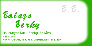 balazs berky business card
